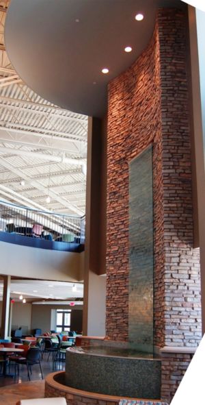 Frameless Glass Water Wall At Eastview Church In Normal, Illinois
