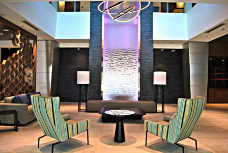 Water Wall; Stainless Steel Mesh, Four Points Sheraton, Miami Airport, FL