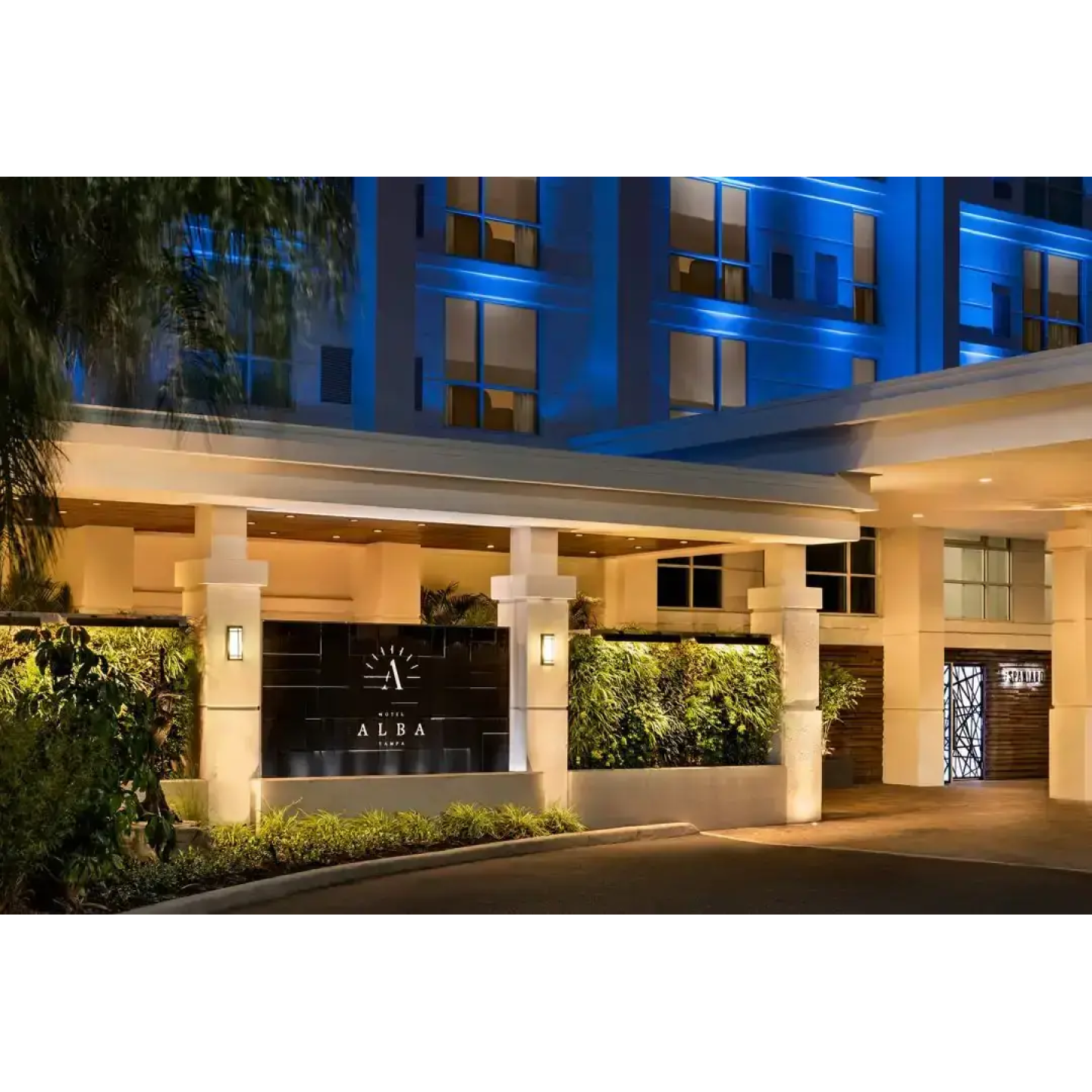 Black Acrylic Water Wall Waterfall NOT SCORED at Hotel Alba Tampa with Logo 2