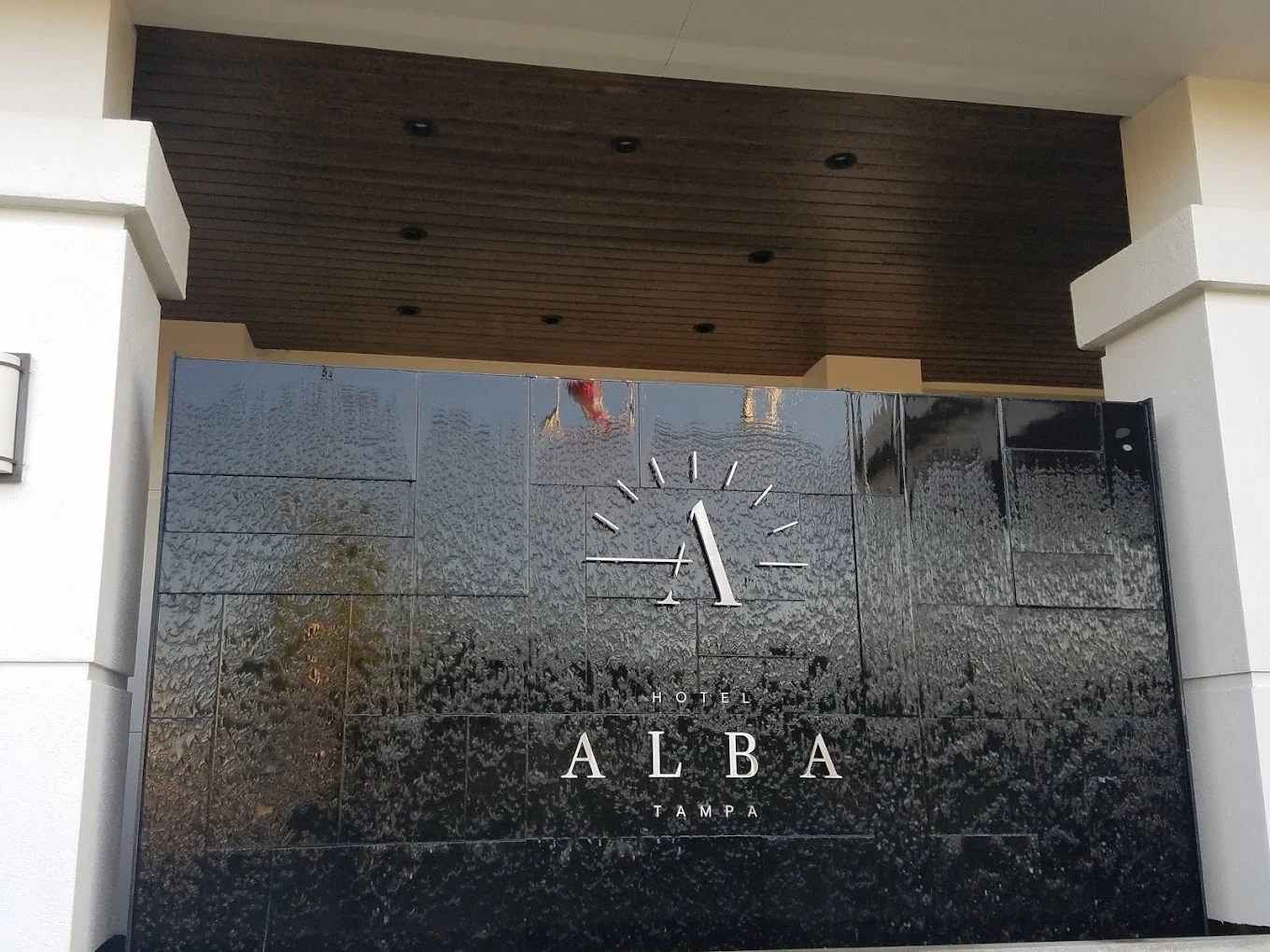 Black Acrylic Water Wall at Hotel Alba in Tampa, Florida 5