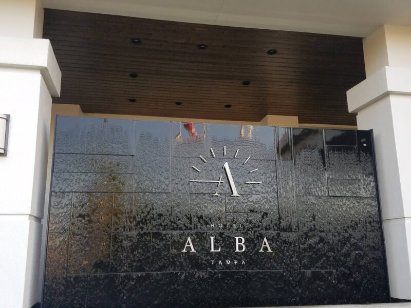 Black Acrylic Water Wall at Hotel Alba in Tampa, Florida 5
