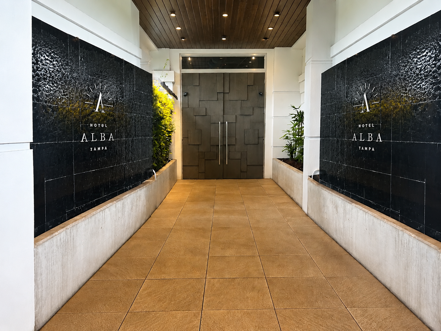 Black Acrylic Water Wall at Hotel Alba in Tampa, Florida Black Acrylic Water Wall at Hotel Alba in Tampa, Florida