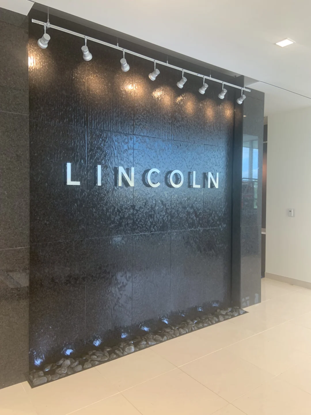 Black Granite Waterfall for West Point Lincoln in Sugar Land, Texas