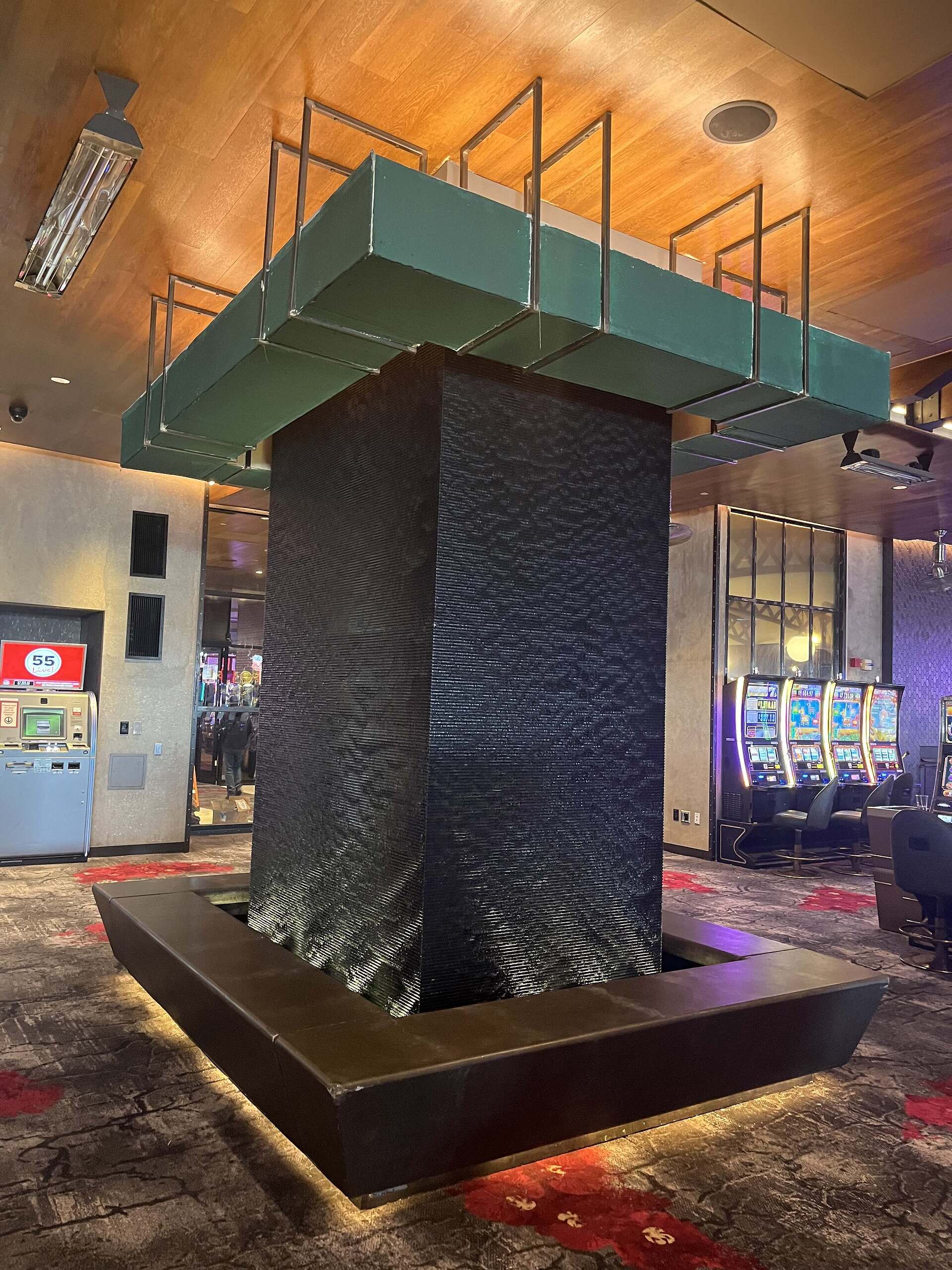 Black Scored Acrylic Water Wall 4 sided Rectangle at Maryland Live Casino Hotel 3 rotated
