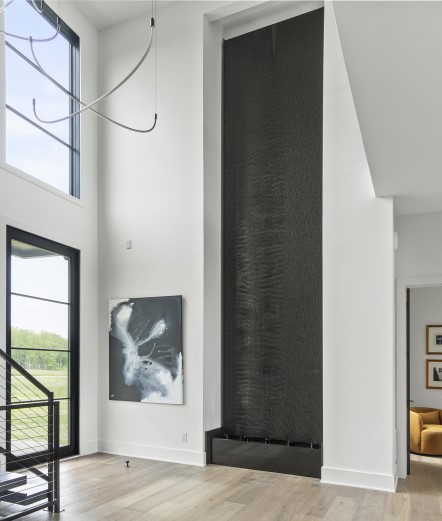 Black Scored Acrylic Water Wall for Private Residence in Indianapolis Indiana 2 1