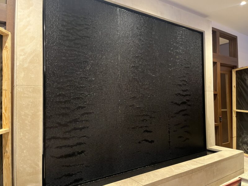 Black Scored Acrylic Water Wall with Reflection Pool For Montgomery Bell Academy in Nashville, Tennessee