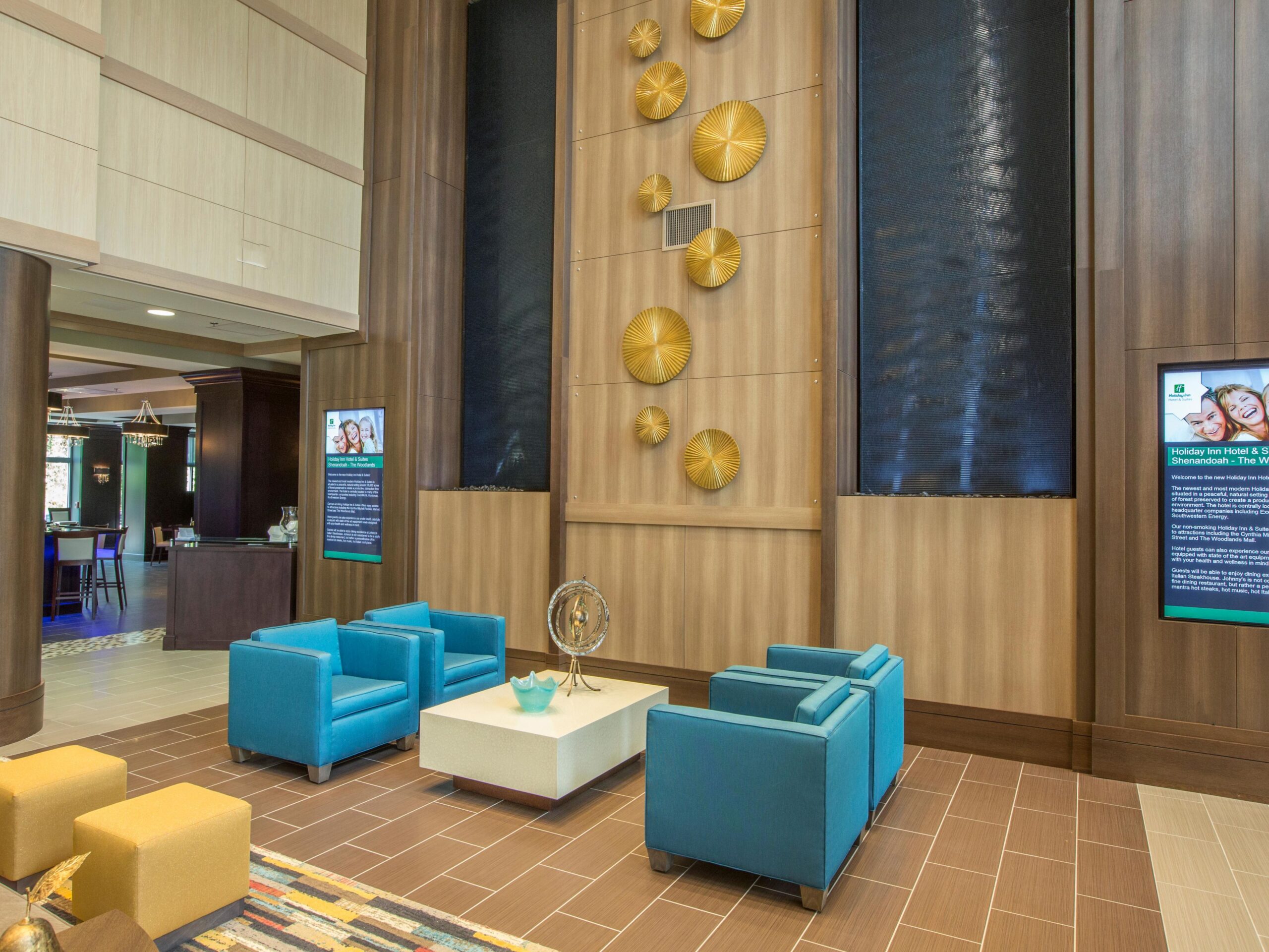 Black Scored Acrylic Waterfalls at Holiday Inn Shenandoah, Texas