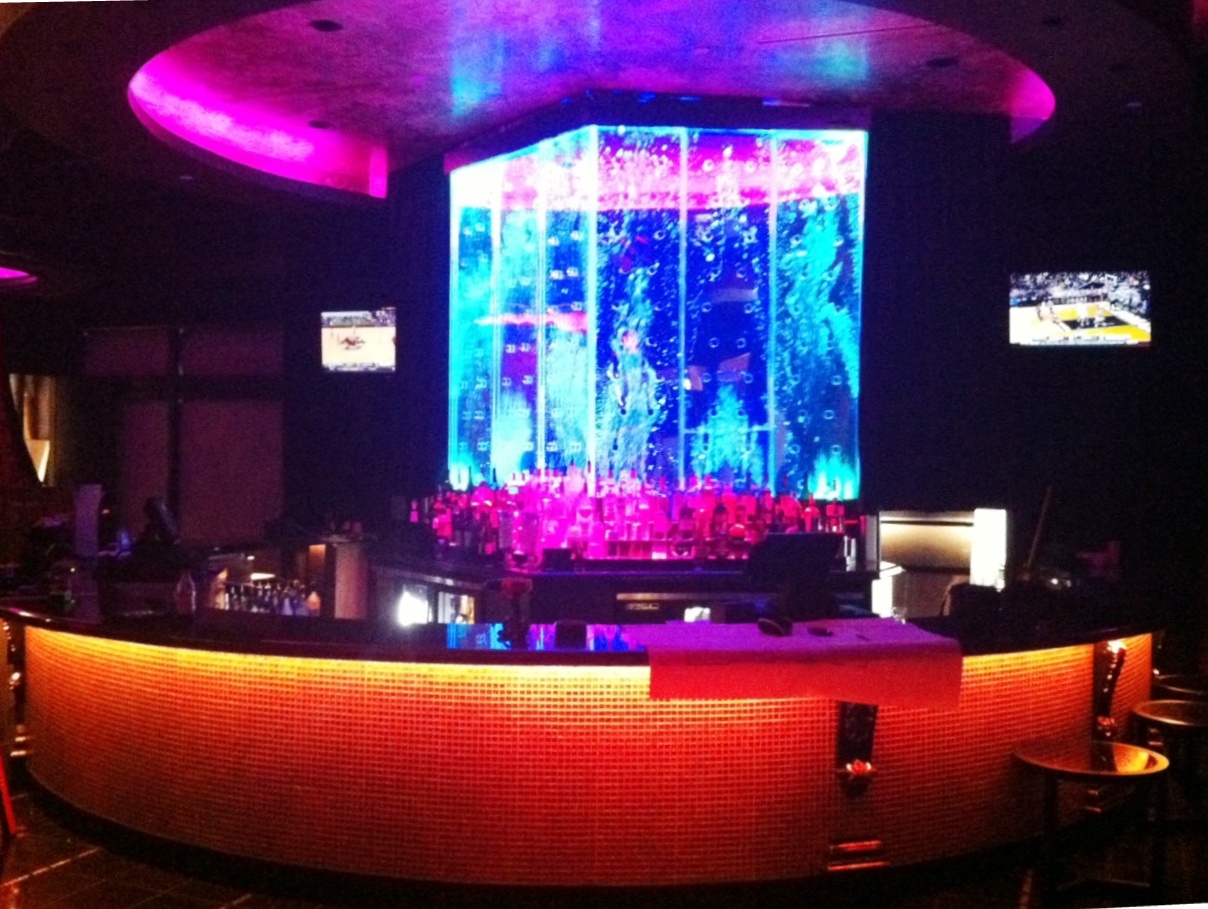 Bubble Wall Houston Motor Club swirling rod bubble wall fountain