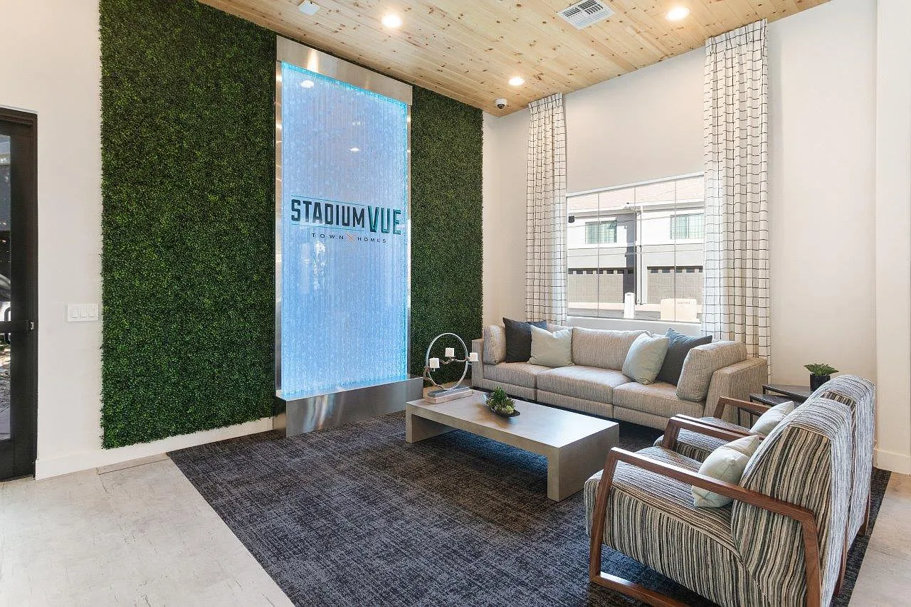 Bubble Wall-Vertical Chamber with Stainless Steel Frame and Vinyl logo for Stadium Vue Townshomes in Peoria (Phoenix), Arizona 3