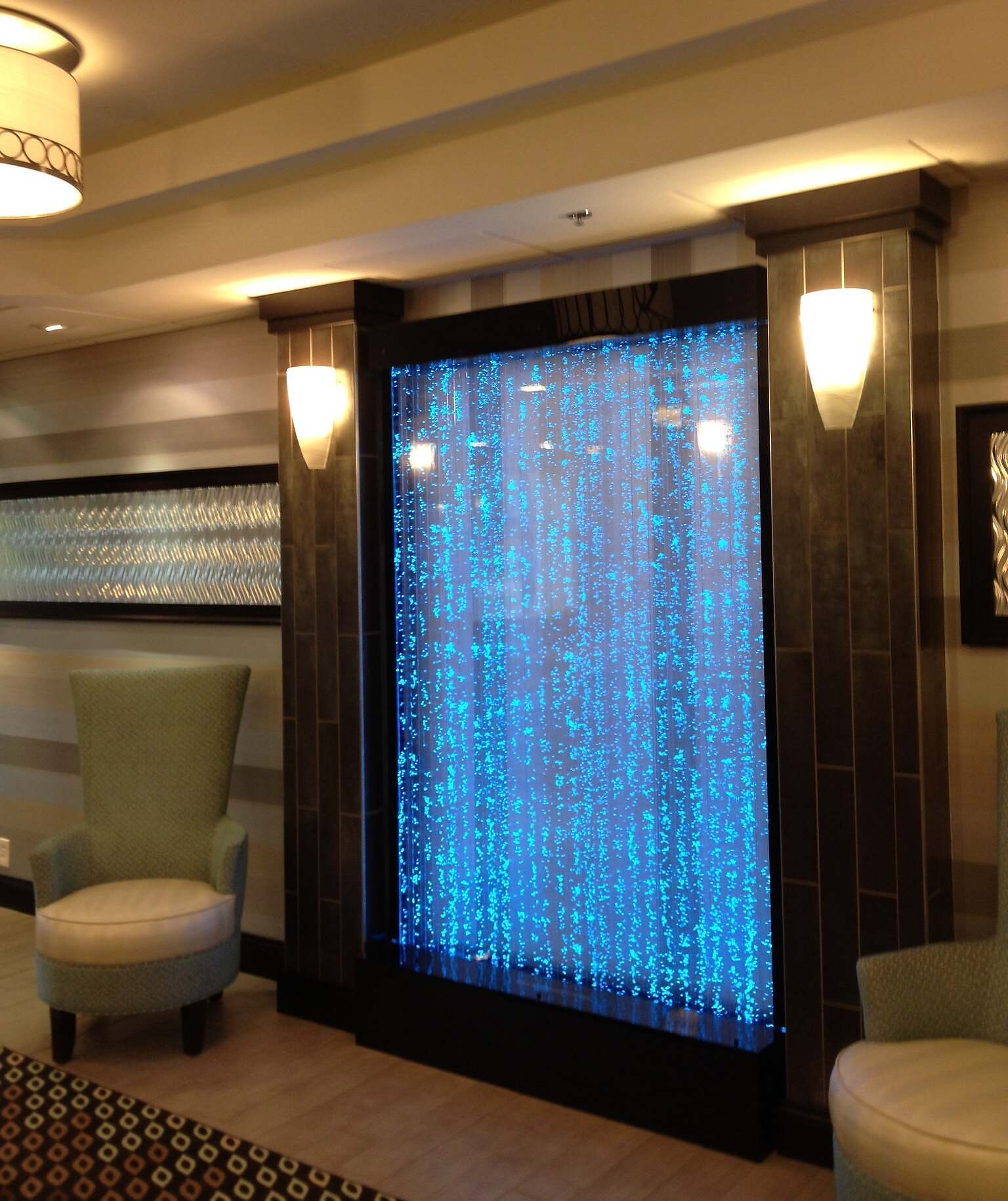 Bubble Wall Water Features in Hampton Inn Columbus OH bubble water wall 002 1