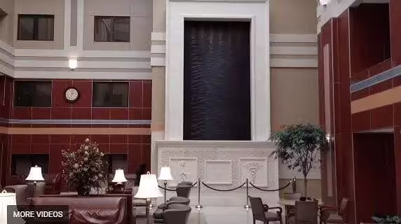 Custom Indoor Water Wall in Brown Copper Scored Finish jpg