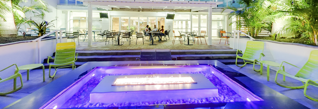 Fire Pit Reflection Pool Moat at Hotel Alba Tampa with Logo 3