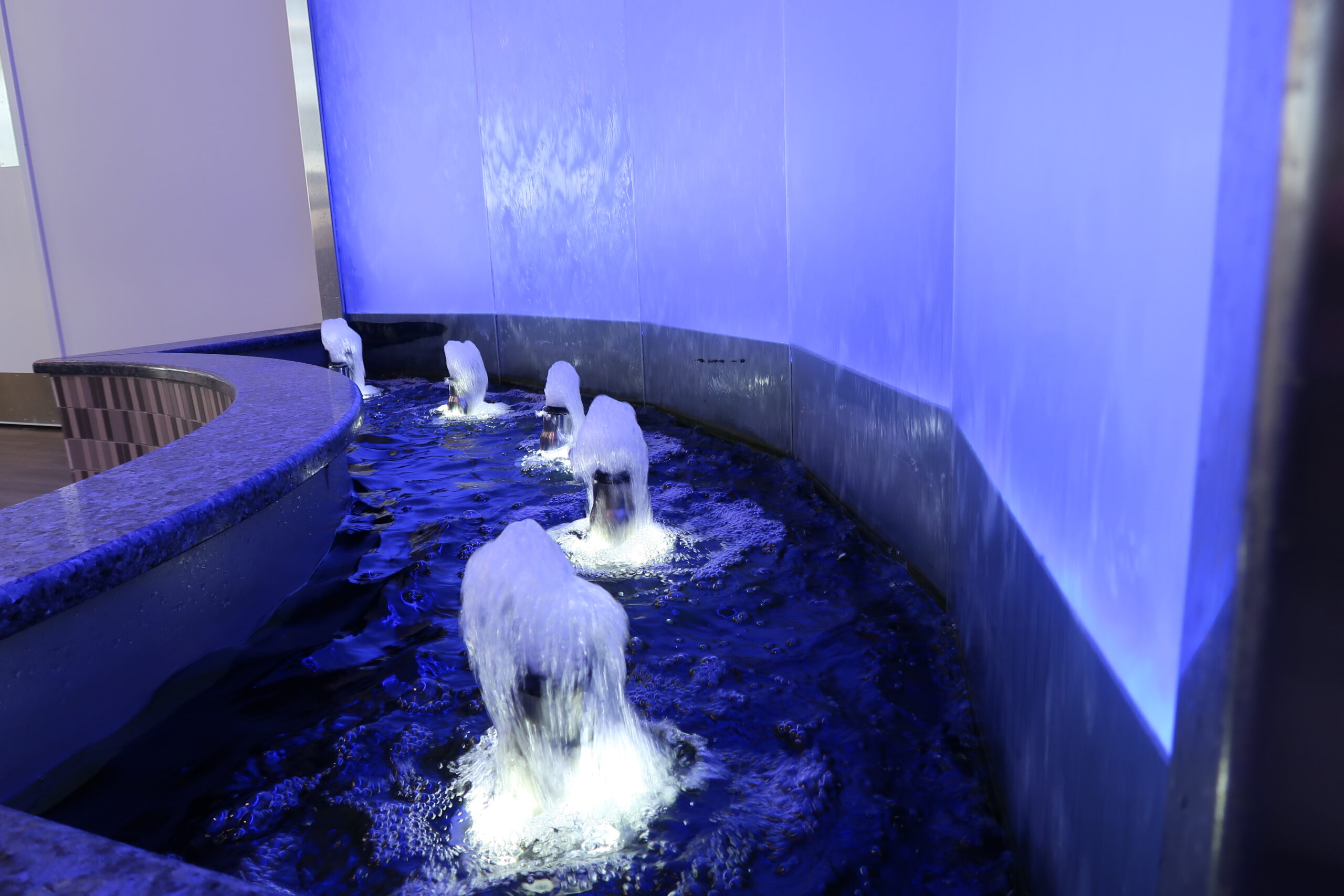 Frosted Glass Water Wall with Reflection Pool and Bubbler Jets for DTE Energy in Ann Arbor Michigan 2 scaled