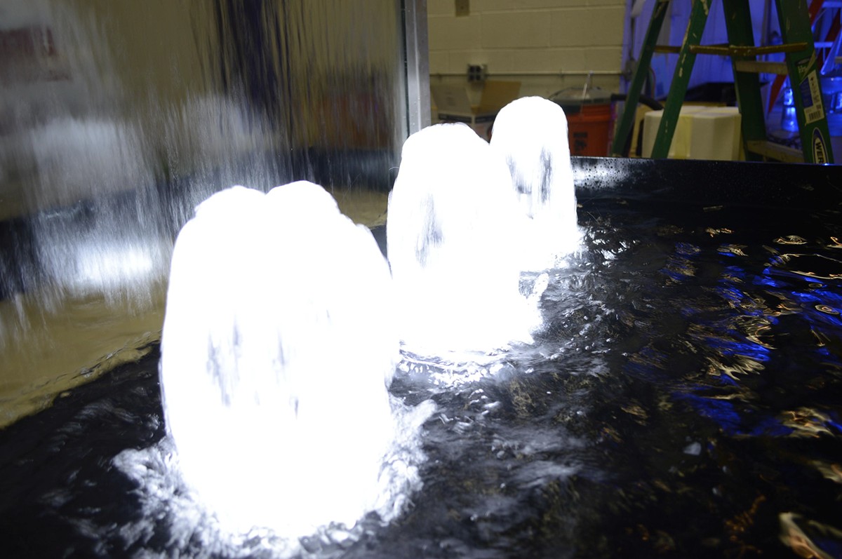 Frothy Bubbler Fountain Jet in Reflection Pool
