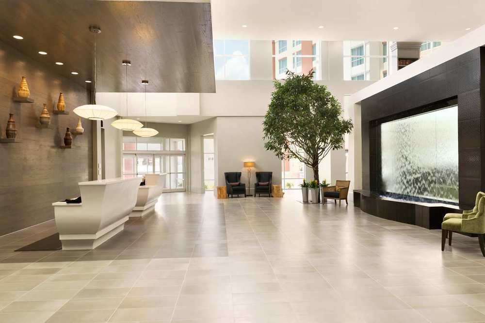 Glass Water Wall at Embassy Suites Charlotte North Carolina