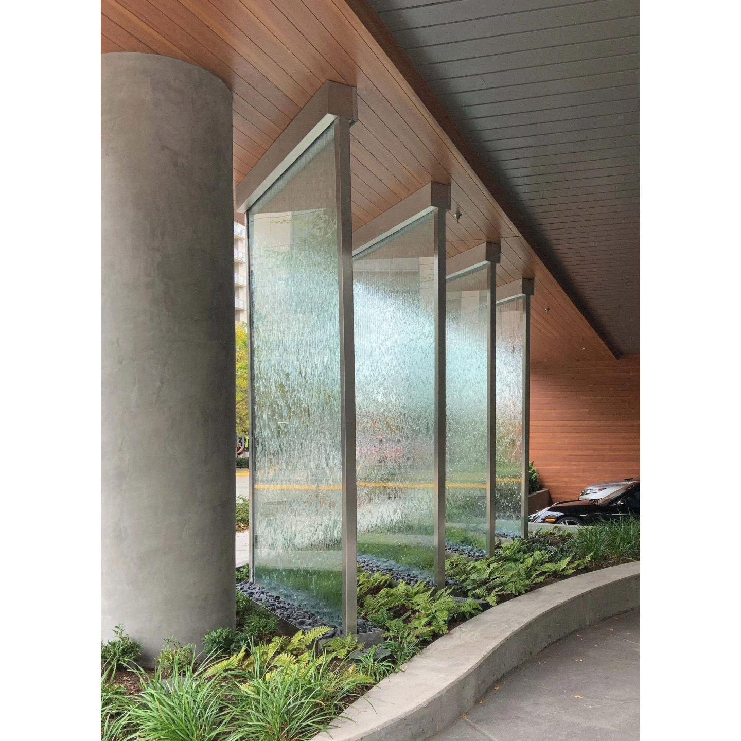 Glass Water Wall at Hilton Garden Inn Bellevue, Washington 3
