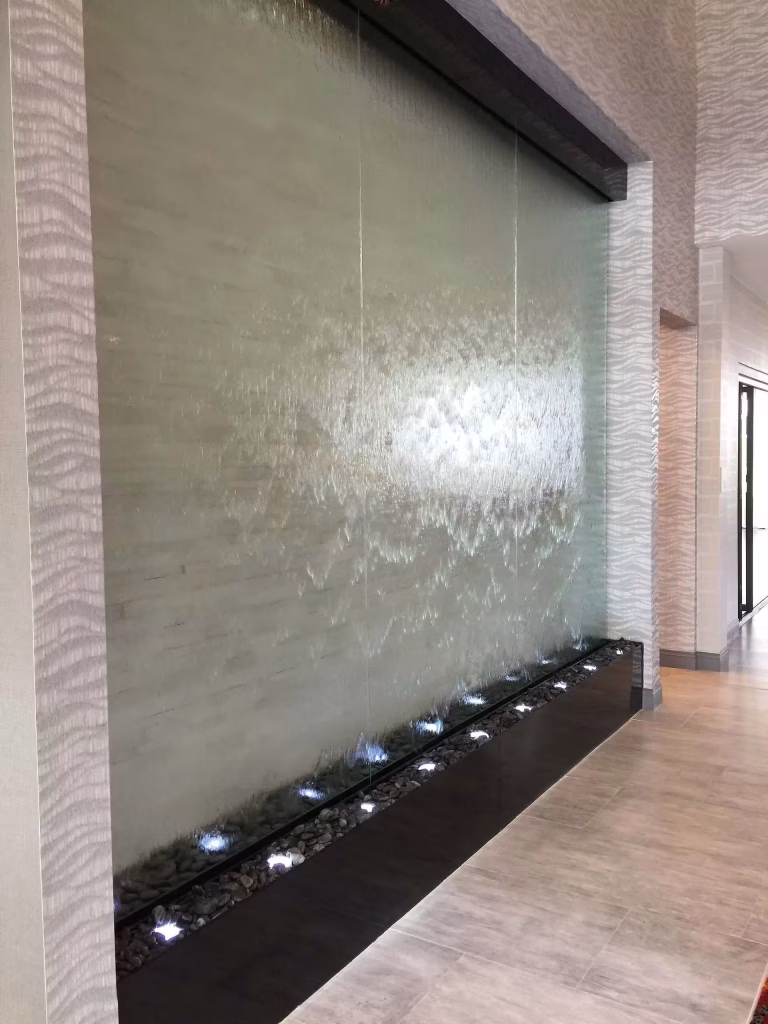 Glass Water Wall at Holiday Inn Houston Airport 3 Glass Water Wall at Holiday Inn Houston Airport 3