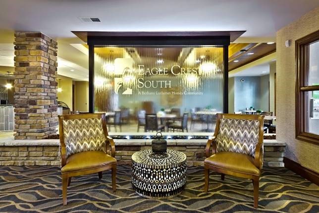 Glass Water Wall for Eagle Crest Health