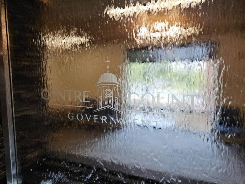 Glass Water Wall with Stainless Steel Frame for Centre County Community Services Building in Bellefonte, PA 4 Glass Water Wall with Stainless Steel Frame for Centre County Community Services Building in Bellefonte, PA 4