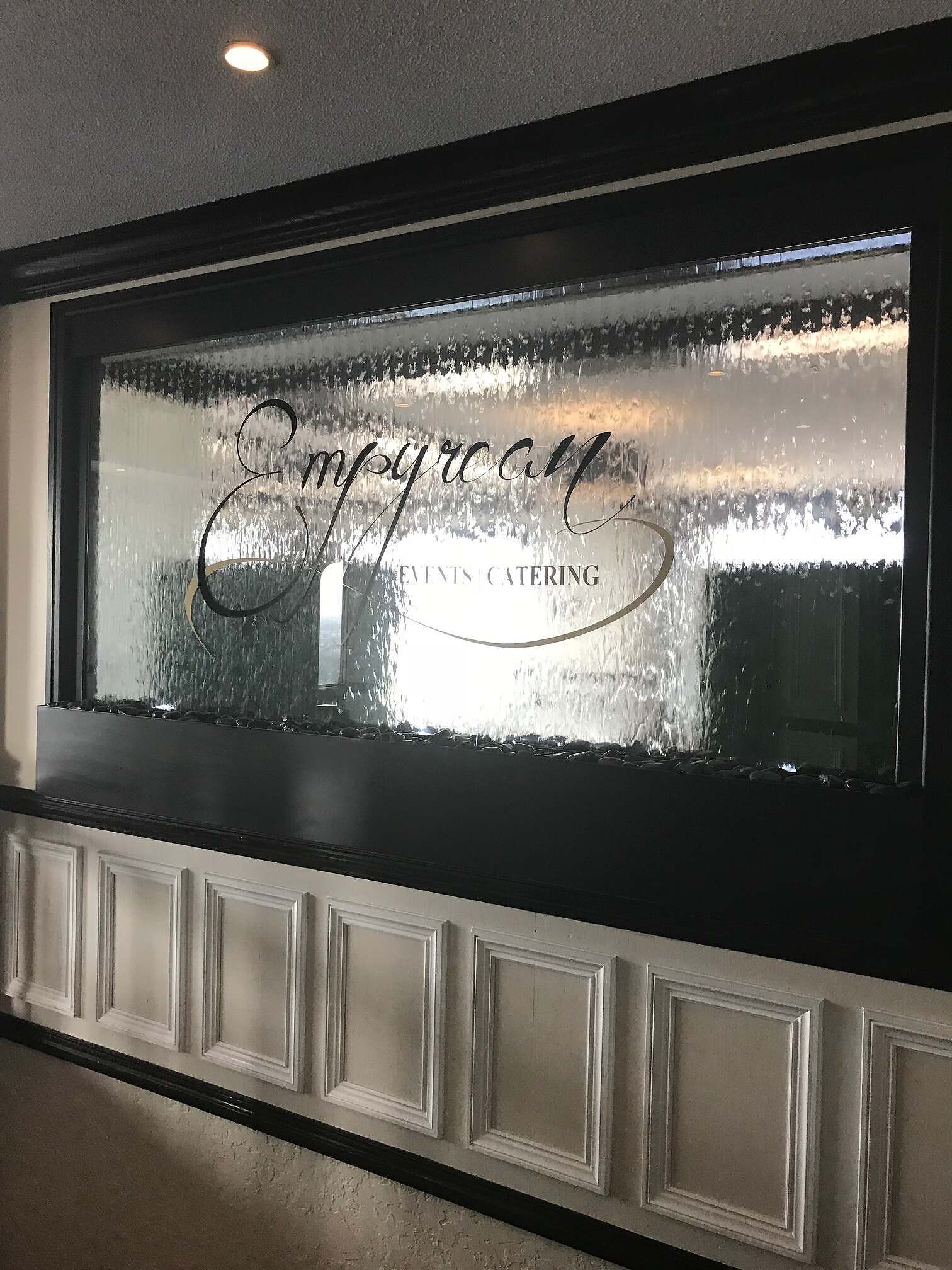 Glass Water Wall with logo 1 rotated