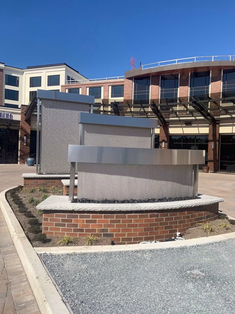 Mesh Outdoor Waterfall Water Walls at Silver Cloud Hotel Tacoma at Point Ruston Waterfront in Tacoma, Washington Mesh Outdoor Waterfall Water Walls at Silver Cloud Hotel Tacoma at Point Ruston Waterfront in Tacoma, Washington