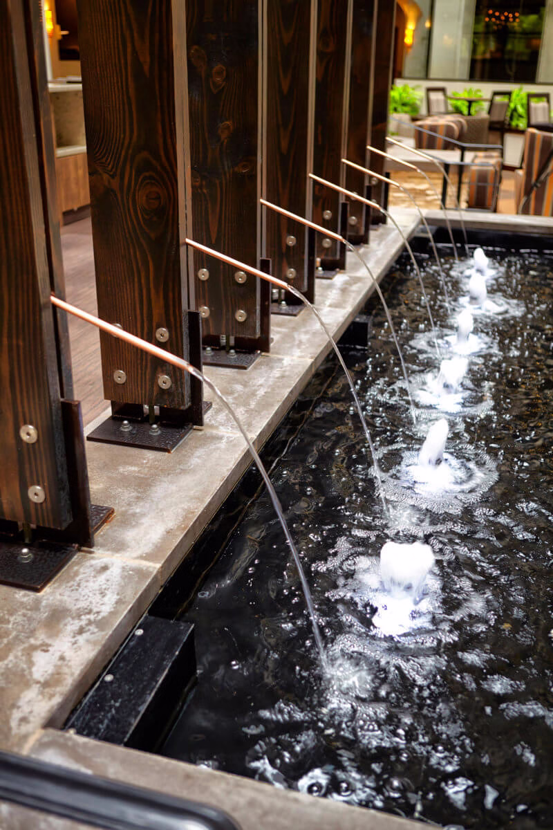 Reflection Pool with Bubbler Fountain Jets and Copper Spouts 1