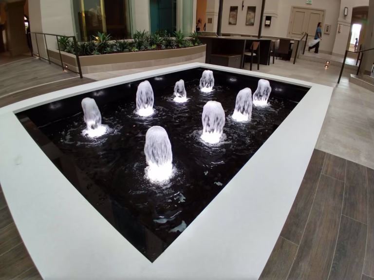 Reflection Pool With Bubbler Fountain Jets