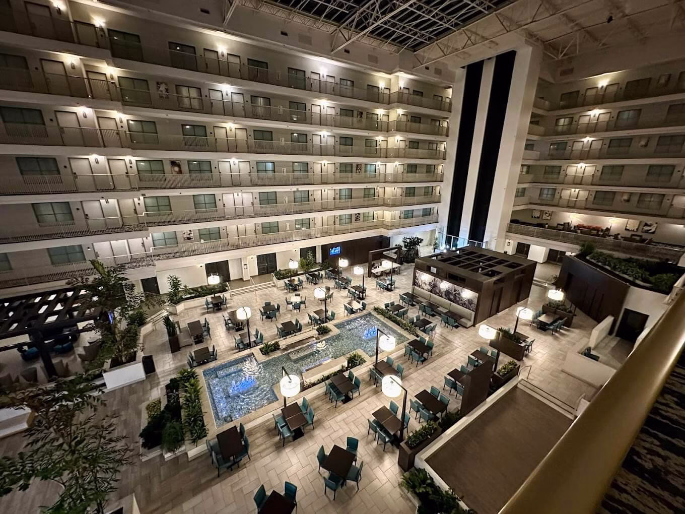 Reflection Pool with Bubbler Jets and Weirs at Embassy Suites Brea California 3