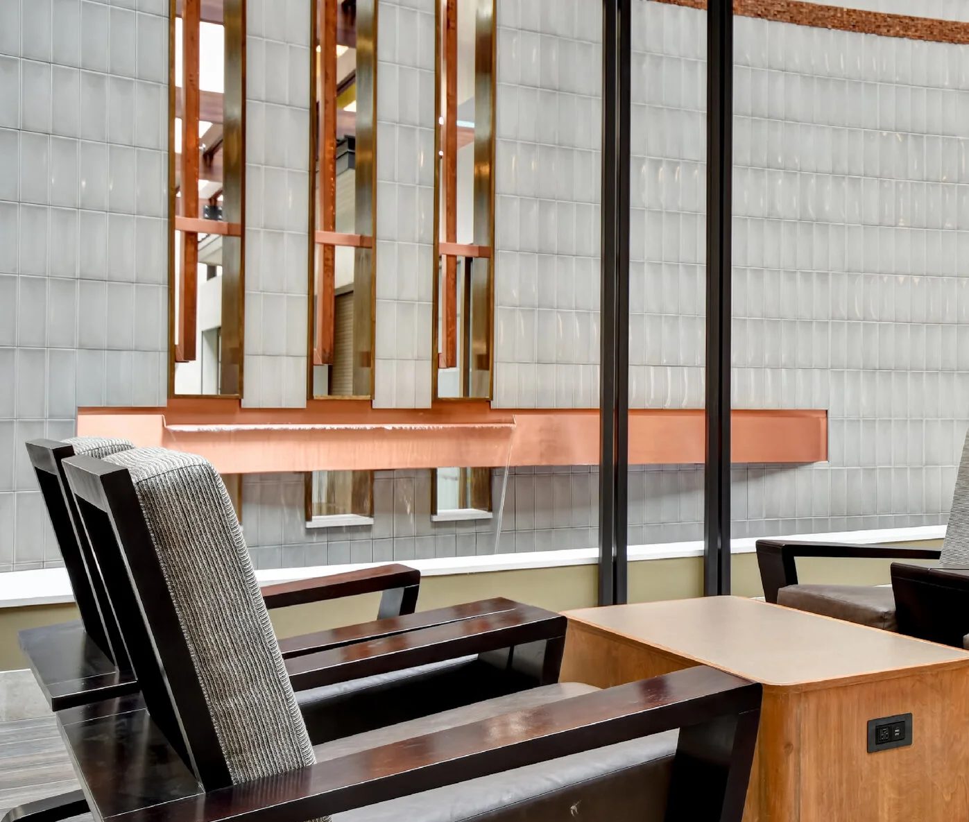 Reflection Pool with Custom Copper Weir at Embassy Suites Milpitas California 4