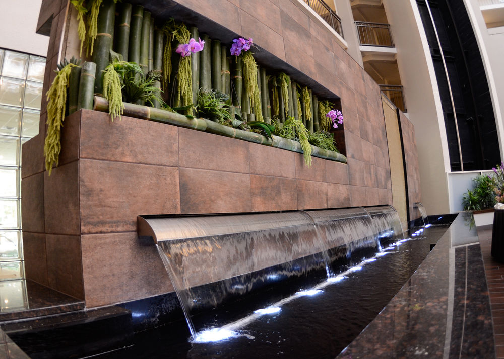 Reflection Pool with Free Falling Water Weirs at Embassy Suites Blue Ash Ohio