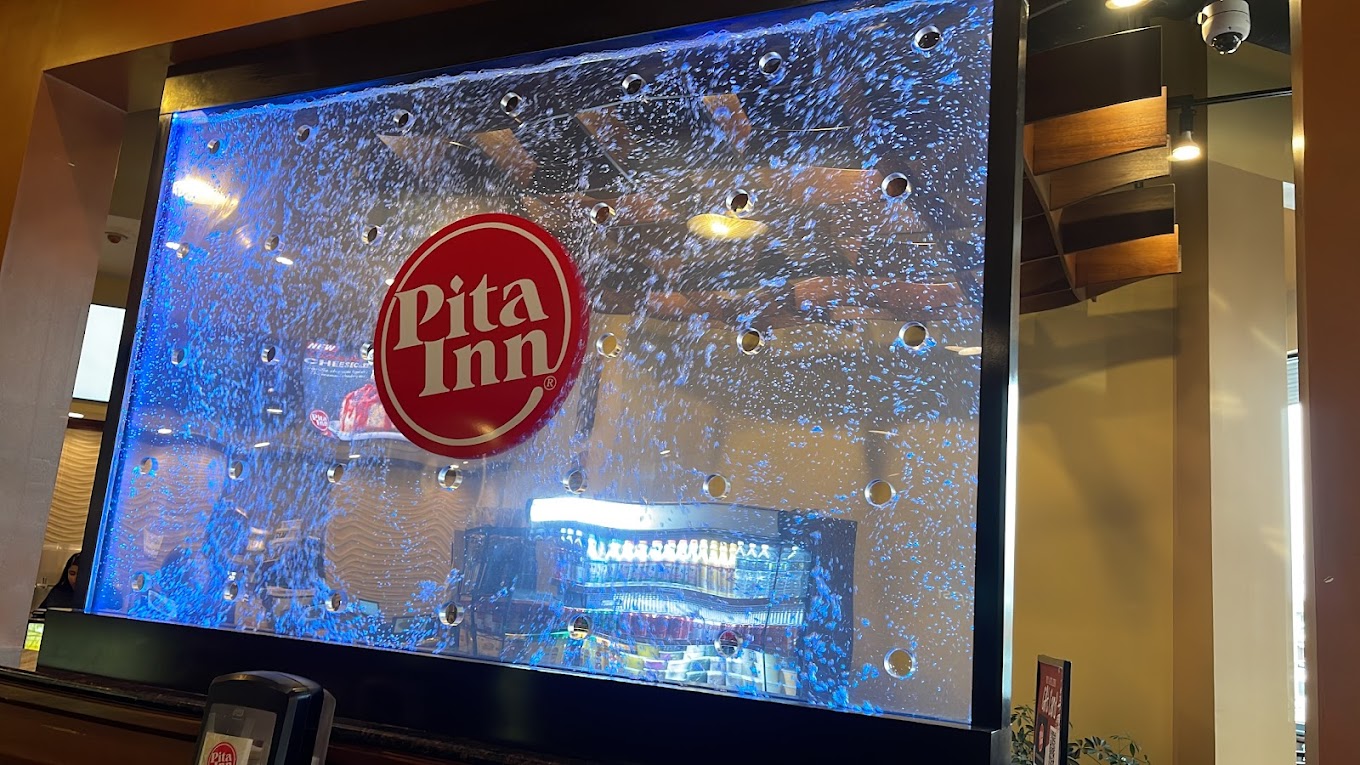 Rod Style Bubble Wall Swirley for Pita Inn in Skokie Illinois
