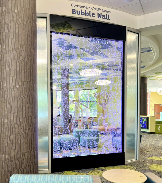 Rod Style Swirley Bubble Wall for Gail Borden Library in Elgin, Illinois