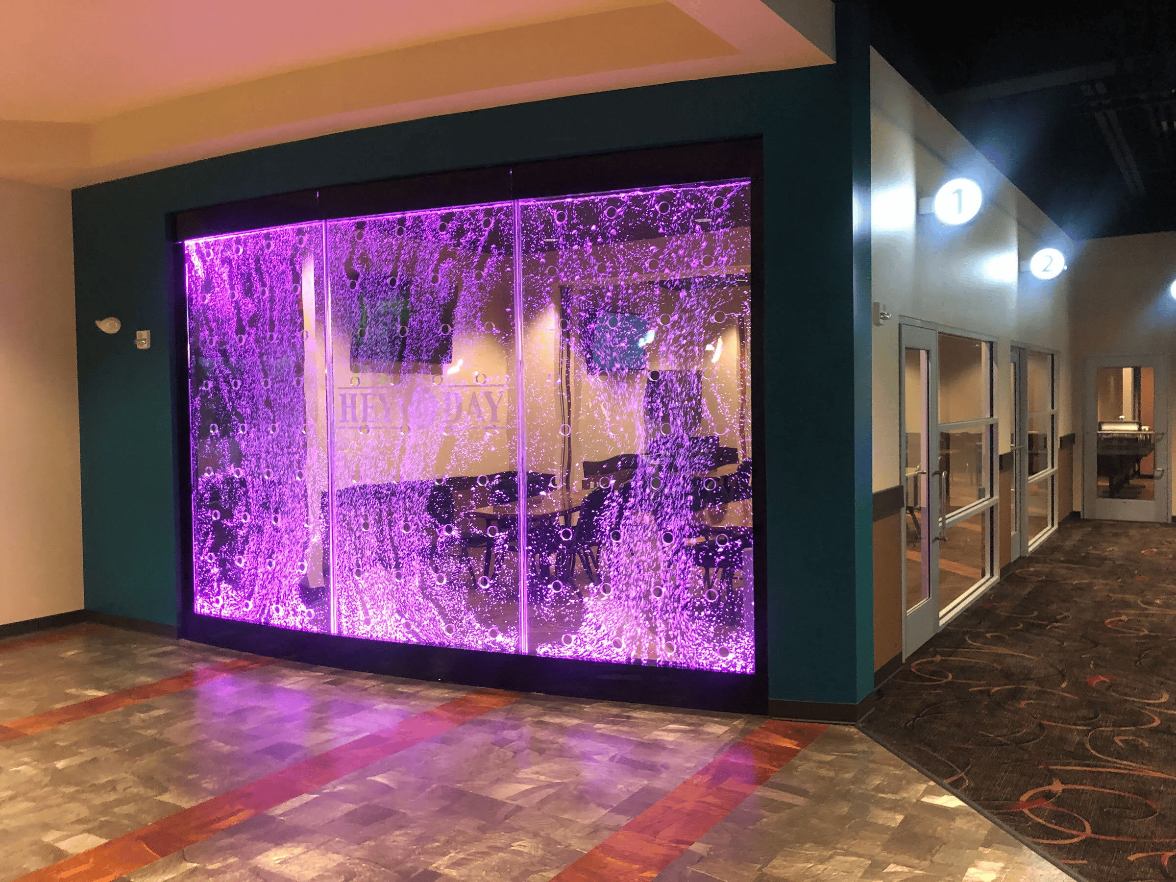 Rod Swirley Bubble Wall for HeyDay Entertainment in Denison