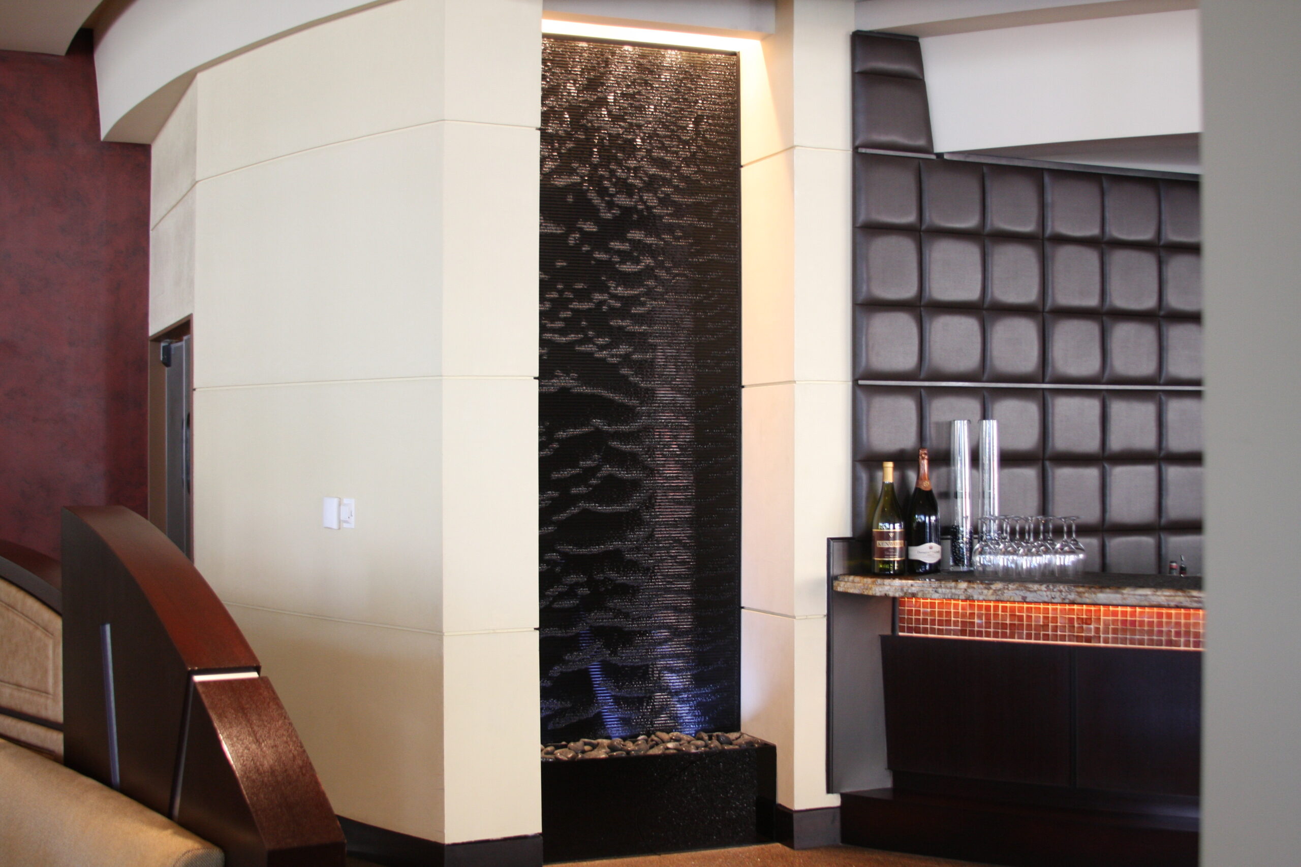 Sheraton Hotel Pheonix AZ black scored acrylic water wall scaled