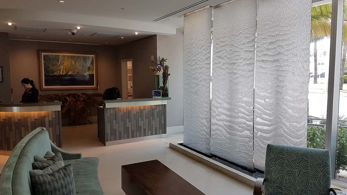 Stainless Mesh Water Wall at Residence Inn by Marriott in Surfside (Miami Beach), Florida 2