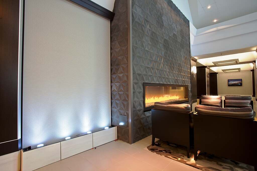 Water Wall Grey Scored Acrylic water feature Rinco