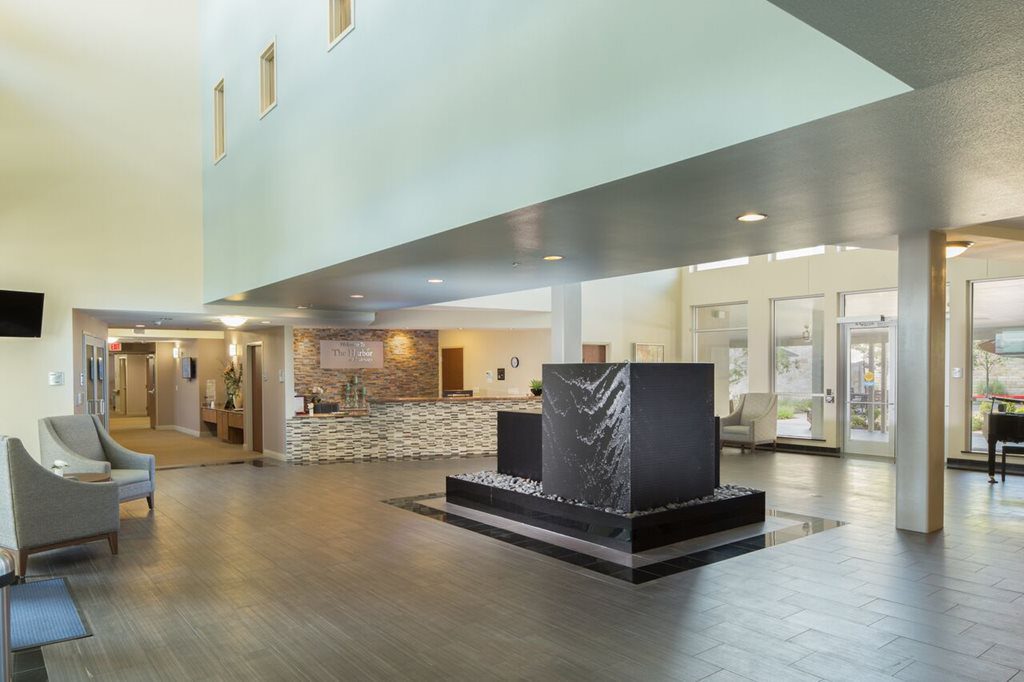 Water Wall Rentagular Sculpture Black Scored Acrylic at Legacy Oaks in Lakeway Texas 3