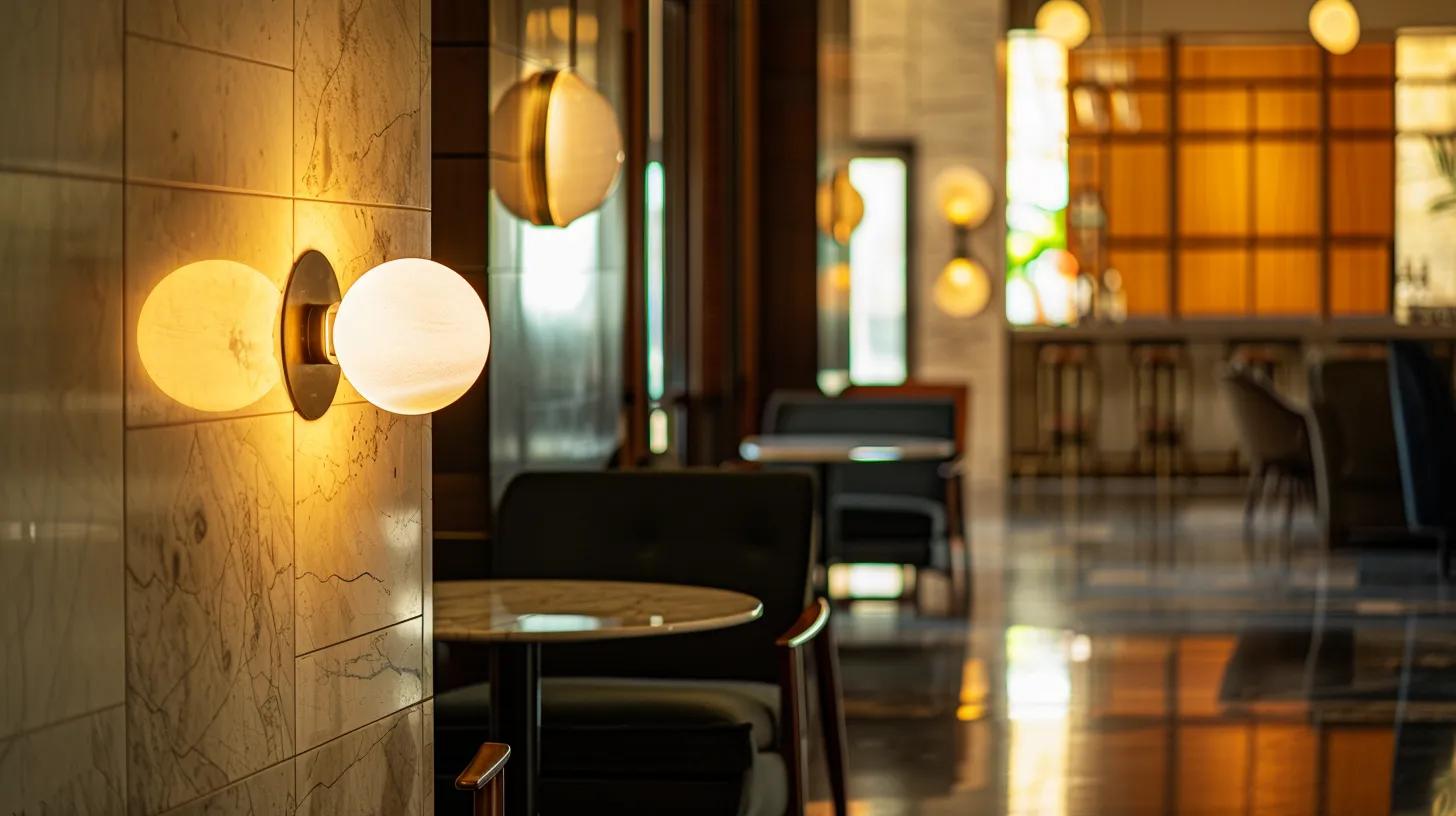 a contemporary interior space showcases an elegant bubble wall sconce, casting a soft, ambient glow that highlights the minimalist design of the room, enriched by sleek lines and modern furnishings.
