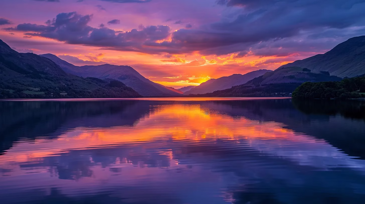 Understanding the Impact of Black Water on Ecosystems 6 a vibrant sunset casts a golden glow over a serene lake, reflecting the rich hues of orange and purple in the sky, creating a tranquil and mesmerizing landscape.