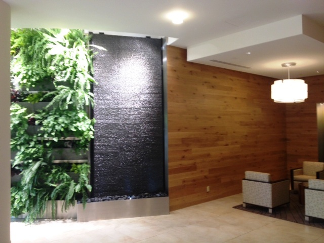 tile water walll corte madera city building stone tile waterfall